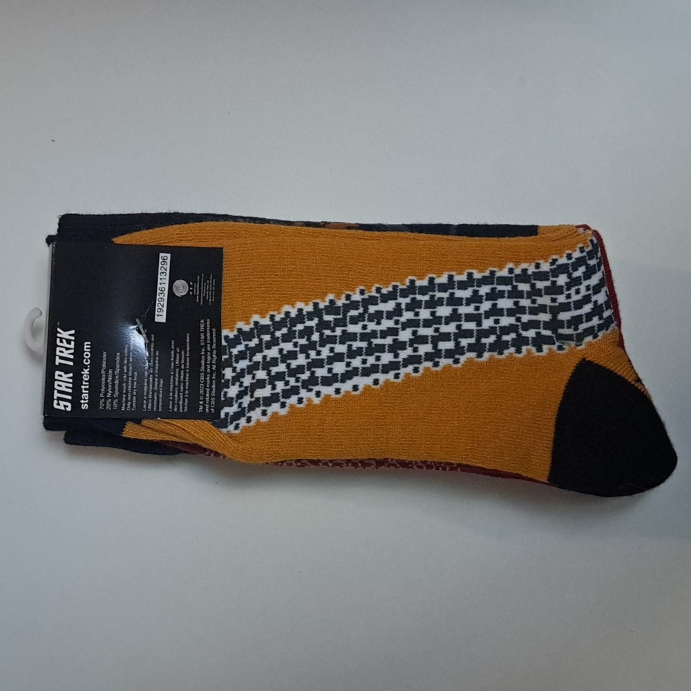 Star Trek Socks 3 Pair Pack Picard Geordi Worf NWT - Picture 5 of 6